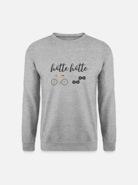 Hätte Hätte Fahrradkette | Vatertagsgeschenk - Unisex Pullover - Weißgrau meliert