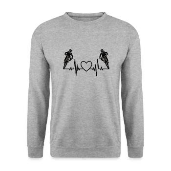 Cyclists Bicycles Cyclists Cycling - Unisex Sweatshirt - salt & pepper - Front - Alina (178cm) & Michal (187cm)