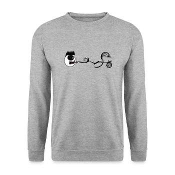 Gesicht schreiende Früchte - Unisex Pullover - Weißgrau meliert - Vorne - Alina (178cm) & Michal (187cm)