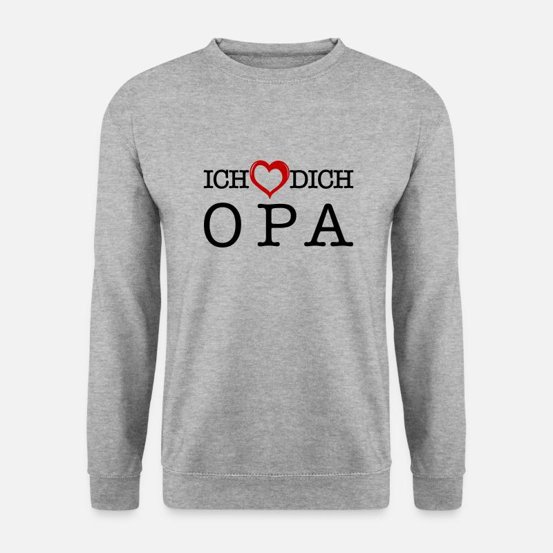 Ich liebe dich Opa - Unisex Pullover - Weißgrau meliert