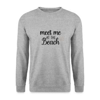meet me at the beach hell - Unisex Pullover - Weißgrau meliert - Vorne - Alina (178cm) & Michal (187cm)