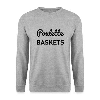 poulette baskets - Sweat-shirt Unisexe - gris chiné - Devant - Alina (178cm) & Michal (187cm)