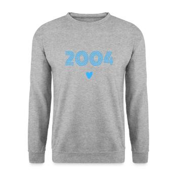 Born in 2004 boy - Unisex Sweatshirt - salt & pepper - Front - Alina (178cm) & Michal (187cm)