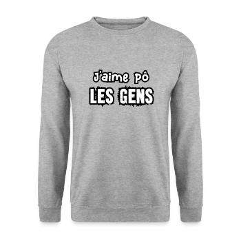 j'aime pô les gens - Sweat-shirt Unisexe - gris chiné - Devant - Alina (178cm) & Michal (187cm)