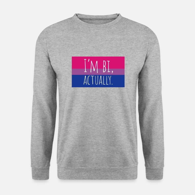 Ich bin eigentlich bi - Unisex Pullover - Weißgrau meliert