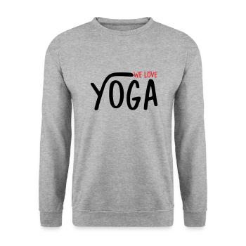 We Love Yoga - Unisex Sweatshirt - salt & pepper - Front - Alina (178cm) & Michal (187cm)