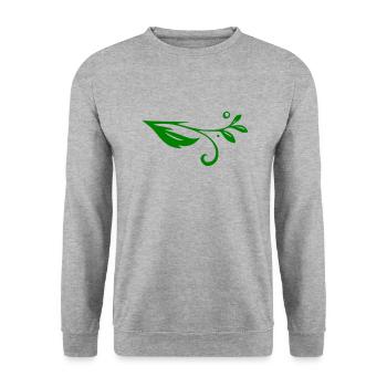 Flourishes Vine - Unisex Sweatshirt - salt & pepper - Front - Alina (178cm) & Michal (187cm)