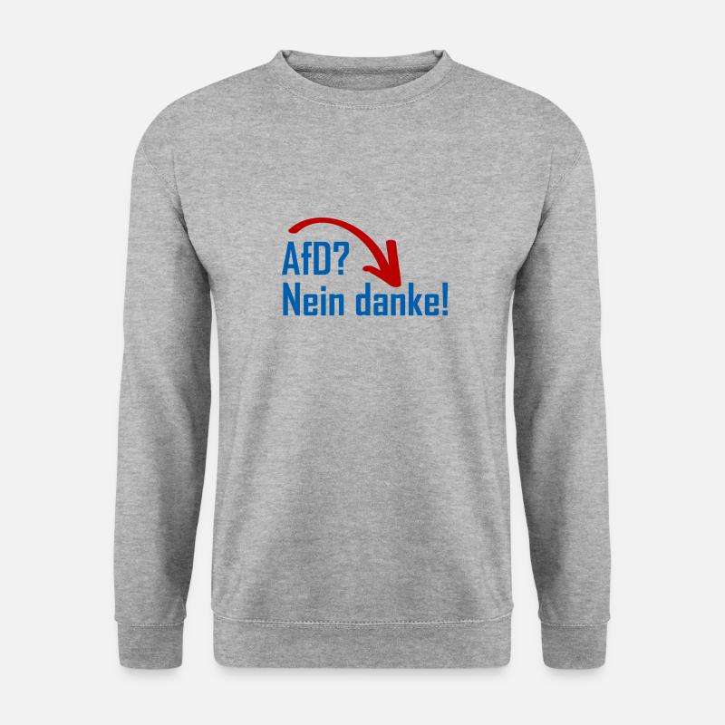 AfD? Nein danke! - Unisex Pullover - Weißgrau meliert