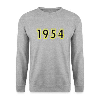 1954 Year Birthday - Unisex Sweatshirt - salt & pepper - Front - Alina (178cm) & Michal (187cm)