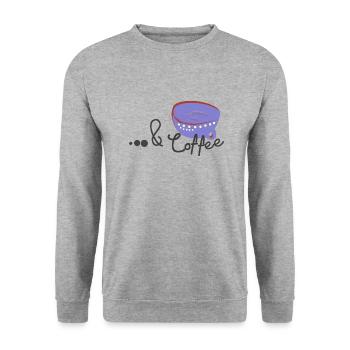 Coffee Mug with Quote - Unisex Sweatshirt - salt & pepper - Front - Alina (178cm) & Michal (187cm)