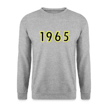 1965 Année Anniversaire - Sweat-shirt Unisexe - gris chiné - Devant - Alina (178cm) & Michal (187cm)
