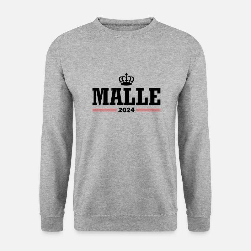 Malle 2024 Krone Urlaub - Unisex Pullover - Weißgrau meliert