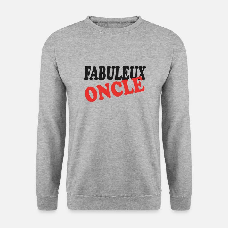 FABELHAFTER ONKEL - Unisex Pullover - Weißgrau meliert