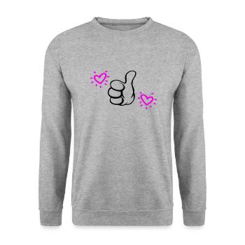 ELUE meilleure maman - Sweat-shirt Unisexe - gris chiné - Devant - Alina (178cm) & Michal (187cm)