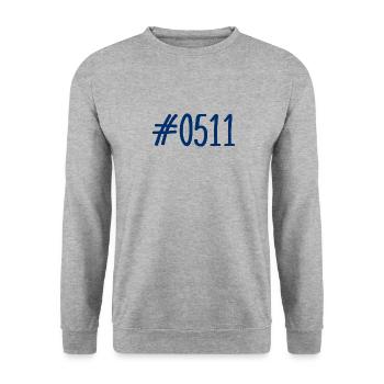 #0511 - 0511 - Vorwahl Hannover - Telefon - Unisex Pullover - Weißgrau meliert - Vorne - Alina (178cm) & Michal (187cm)