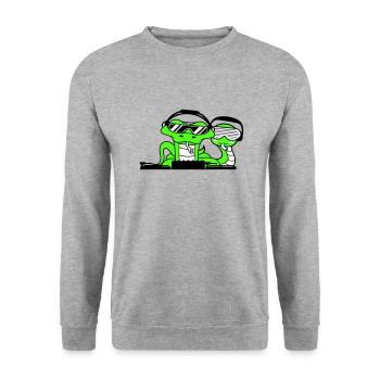2 Cool DJ Snakes Team Friends Party Club Music - Sweat-shirt Unisexe - gris chiné - Devant - Alina (178cm) & Michal (187cm)