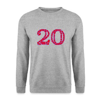 HAPPY BIRTHDAY. HAPPY BIRTHDAY. ANNIVERSARY. - Unisex Sweatshirt - salt & pepper - Front - Alina (178cm) & Michal (187cm)