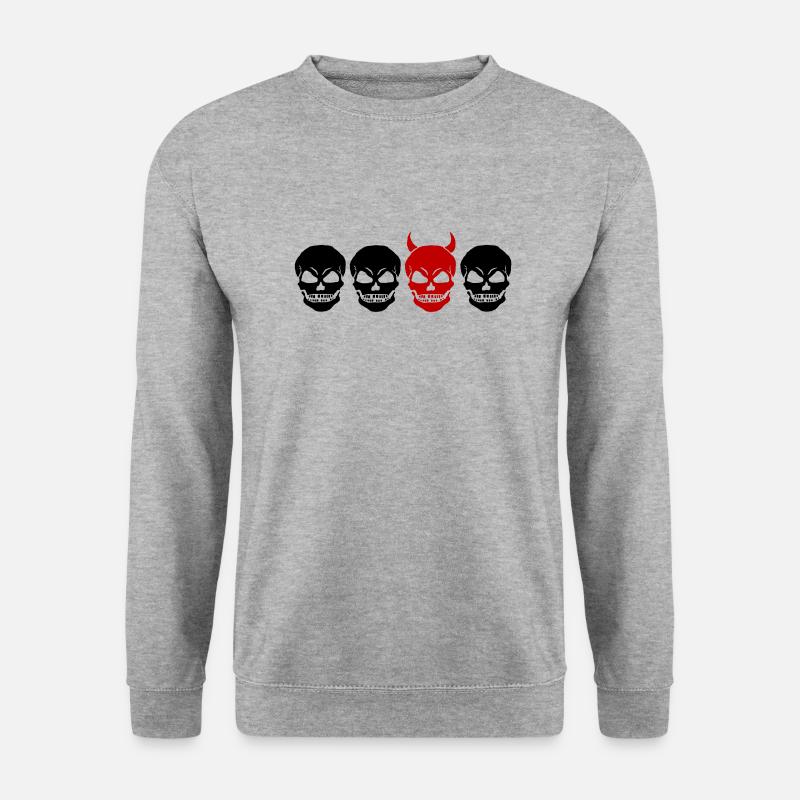 DIFFERENT SKULL2 -2C - Unisex Pullover - Weißgrau meliert