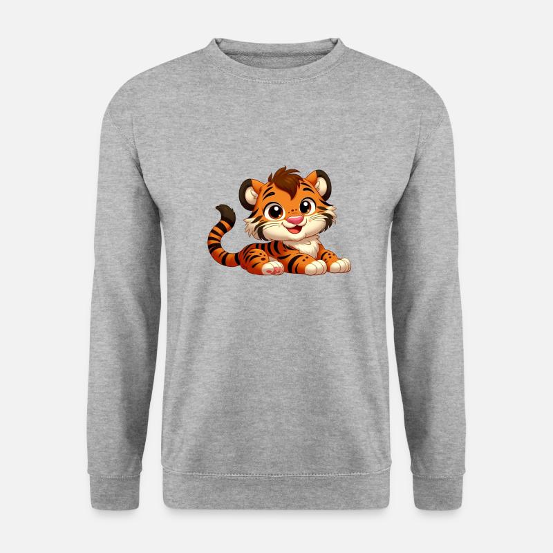 Tiger 8 - Unisex Pullover - Weißgrau meliert