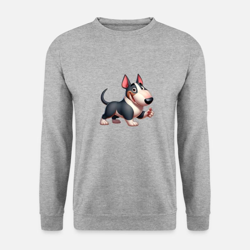 Bullterrier - Unisex Pullover - Weißgrau meliert