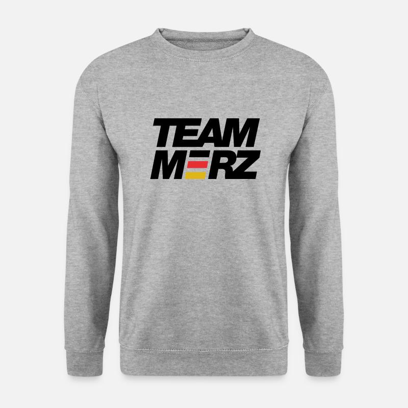 Team Merz - Kanzler - Unisex Pullover - Weißgrau meliert