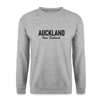 Auckland - New Zealand - Aotearoa - Maori - Kiwi - Unisex Pullover - Weißgrau meliert - Vorne - Alina (178cm) & Michal (187cm)