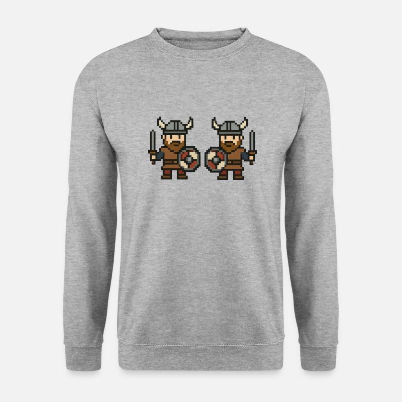 Viking Comic Pixel 2 - Unisex Sweatshirt - salt & pepper