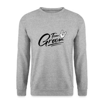 Groom Team Groom Bachelor - Unisex Sweatshirt - salt & pepper - Front - Alina (178cm) & Michal (187cm)