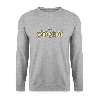 Südstadt (kölsches Veedel) - Unisex Pullover - Weißgrau meliert - Vorne - Alina (178cm) & Michal (187cm)