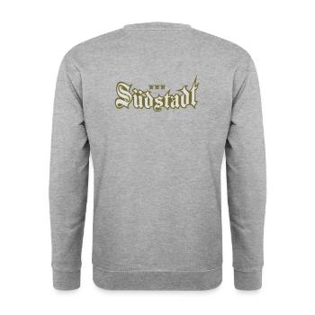 Südstadt (kölsches Veedel) - Unisex Pullover - Weißgrau meliert - Hinten - Michal (187cm)