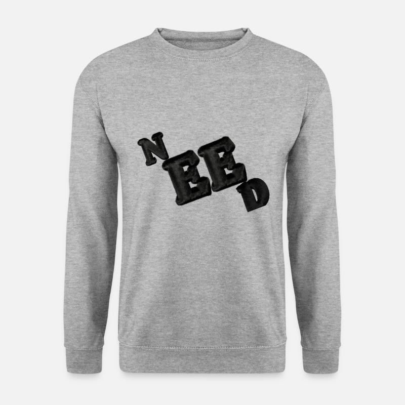 Braucht Kopf - Unisex Pullover - Weißgrau meliert