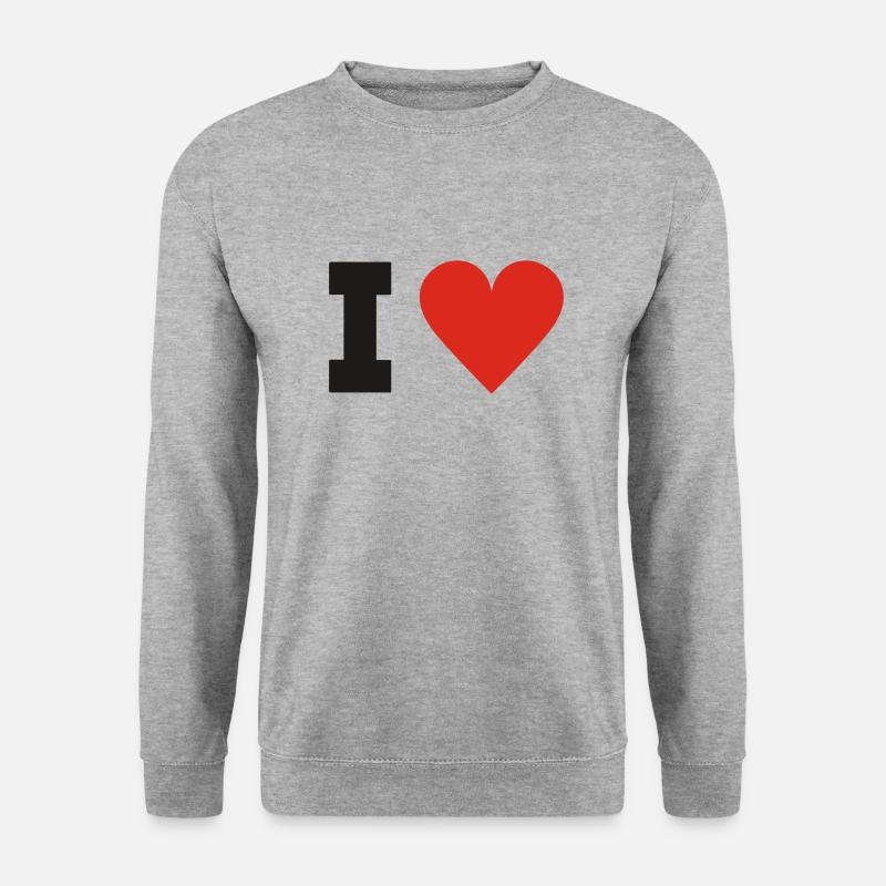 i love - Unisex Pullover - Weißgrau meliert