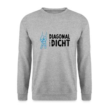 VolleyballFREAK Diagonal ist dicht MP - Unisex Pullover - Weißgrau meliert - Vorne - Alina (178cm) & Michal (187cm)
