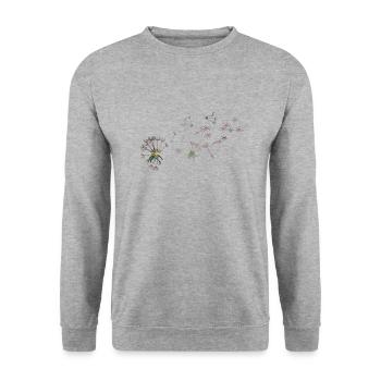 pustebluemchen für helle sachen - Unisex Pullover - Weißgrau meliert - Vorne - Alina (178cm) & Michal (187cm)