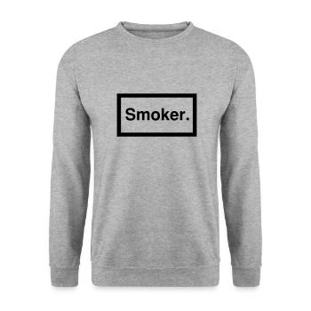 smoker 1c - Unisex Pullover - Weißgrau meliert - Vorne - Alina (178cm) & Michal (187cm)