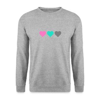 heart - Unisex Sweatshirt - salt & pepper - Front - Alina (178cm) & Michal (187cm)