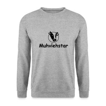 muhviehstar - Unisex Pullover - Weißgrau meliert - Vorne - Alina (178cm) & Michal (187cm)
