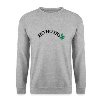 HO HO HO X-MAS cloche - Sweat-shirt Unisexe - gris chiné - Devant - Alina (178cm) & Michal (187cm)