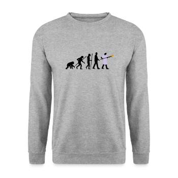 evolution_backer_122013_b_3c - Unisex Pullover - Weißgrau meliert - Vorne - Alina (178cm) & Michal (187cm)