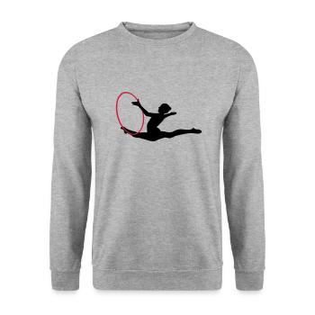 Rhythmische Sportgymnastik - Unisex Pullover - Weißgrau meliert - Vorne - Alina (178cm) & Michal (187cm)