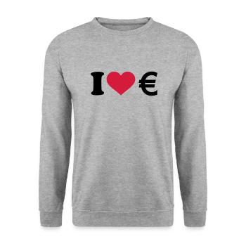 I love Euro - Unisex Sweatshirt - salt & pepper - Front - Alina (178cm) & Michal (187cm)
