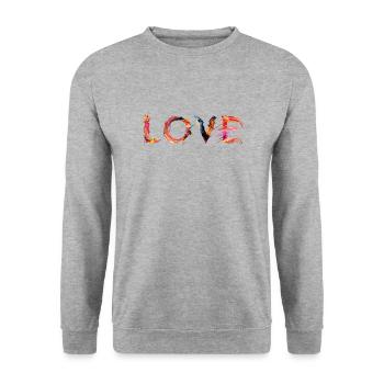 Love - Sweat-shirt Unisexe - gris chiné - Devant - Alina (178cm) & Michal (187cm)