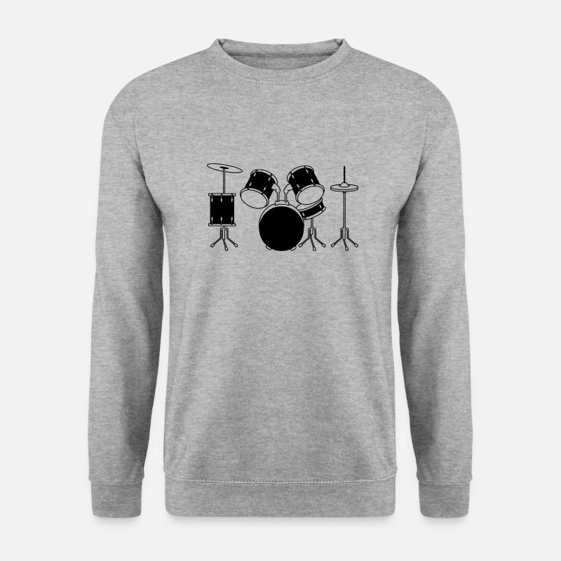 Drum Set - Unisex Pullover - Weißgrau meliert