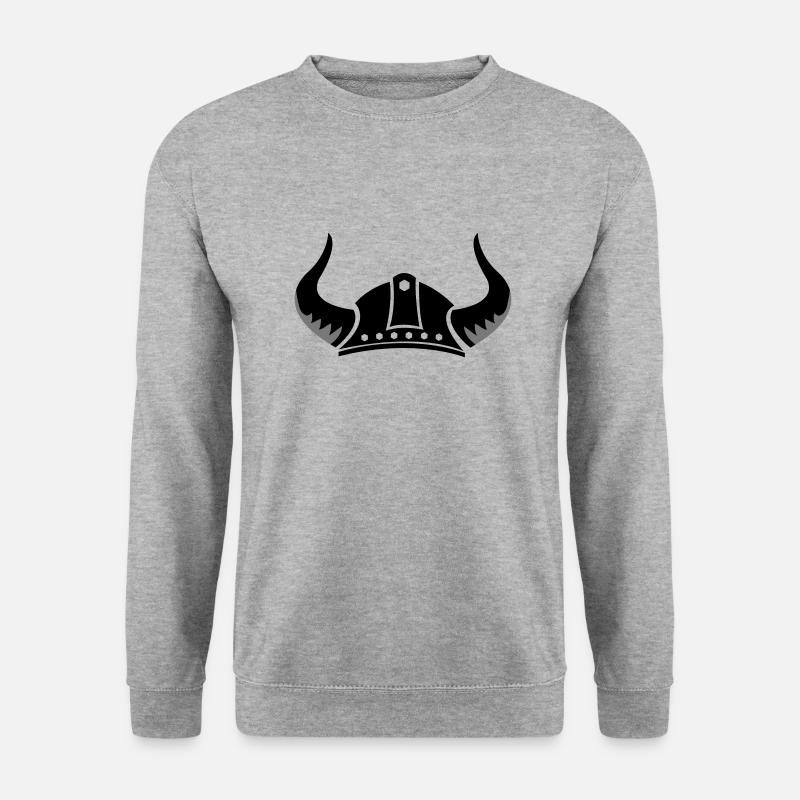 wikinger helm - Unisex Pullover - Weißgrau meliert