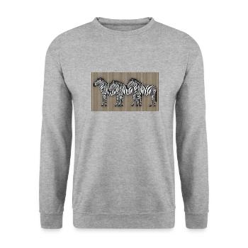 Zèbres - Sweat-shirt Unisexe - gris chiné - Devant - Alina (178cm) & Michal (187cm)