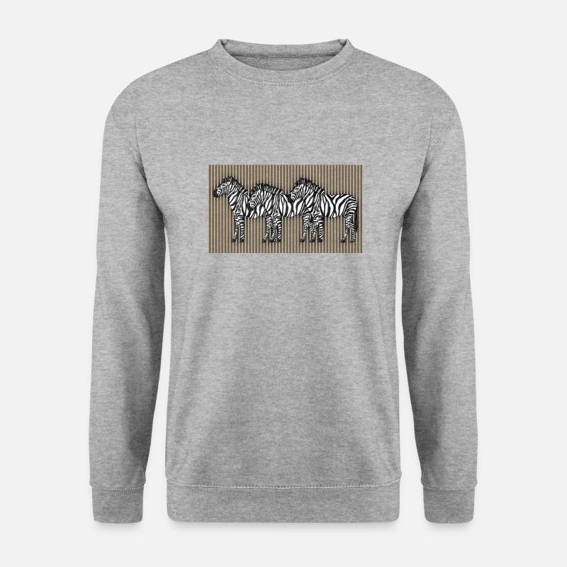 Zebras - Unisex Pullover - Weißgrau meliert