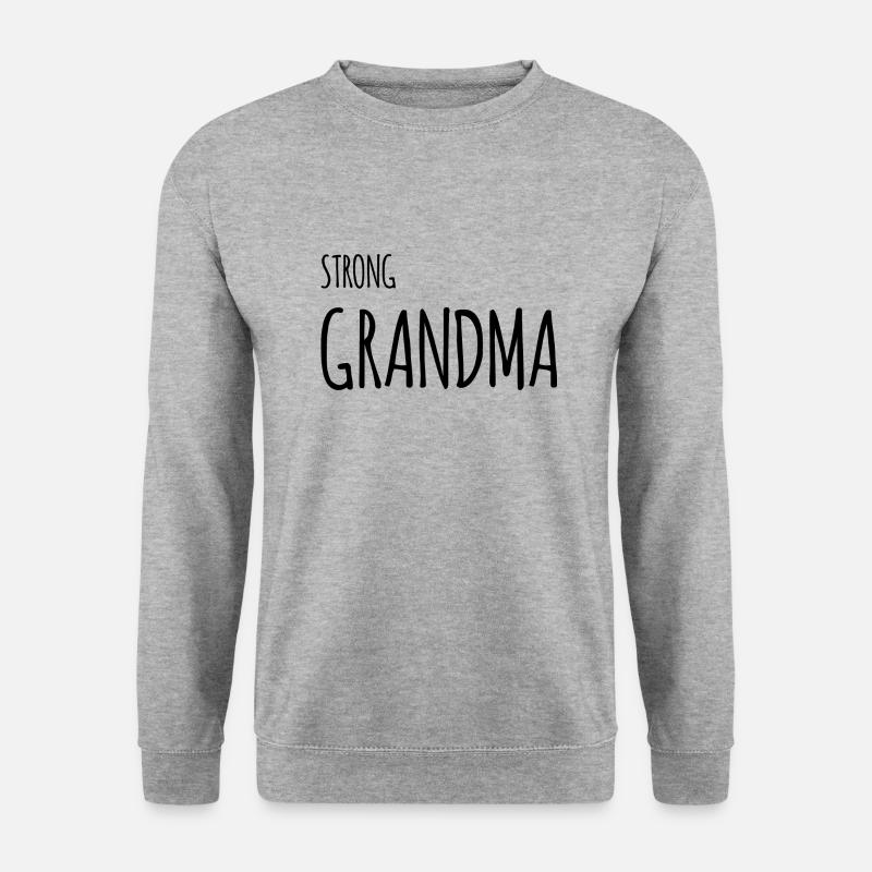 Strong Grandma Comic black - Unisex Pullover - Weißgrau meliert