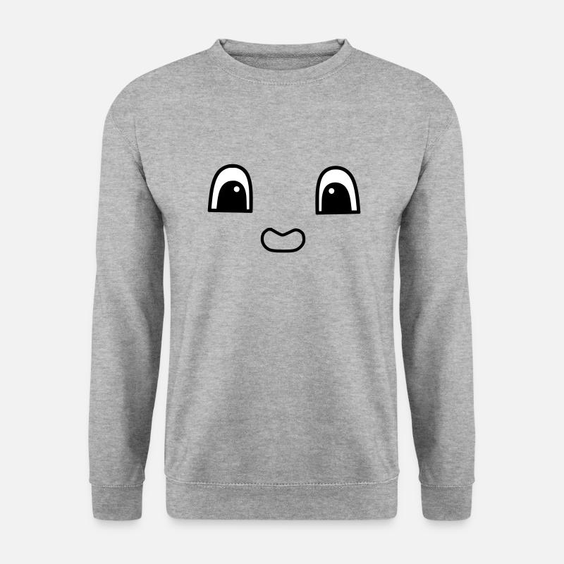 Cute face - Unisex Pullover - Weißgrau meliert