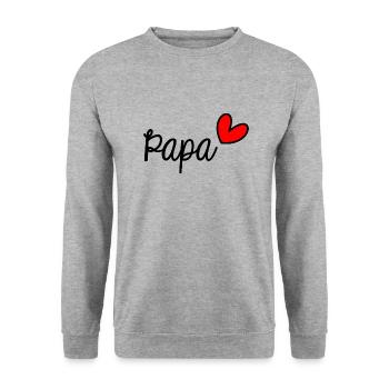 DAD. FATHER'S DAY. HAPPY DADDY'S DAY. HAPPY BIRTHDAY - Unisex Sweatshirt - salt & pepper - Front - Alina (178cm) & Michal (187cm)