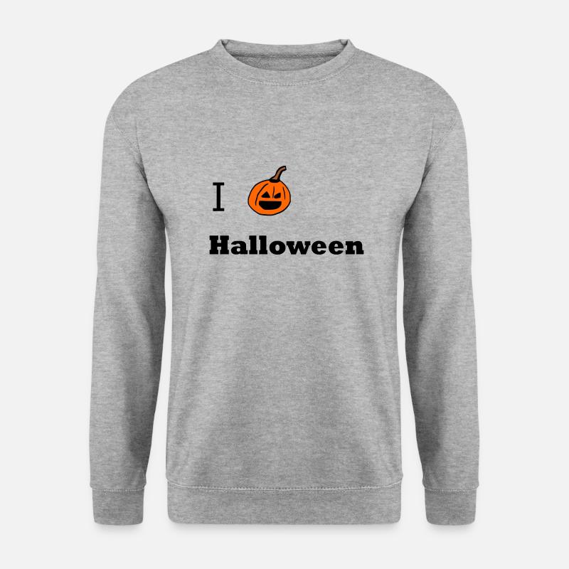 I love Halloween - Unisex Pullover - Weißgrau meliert